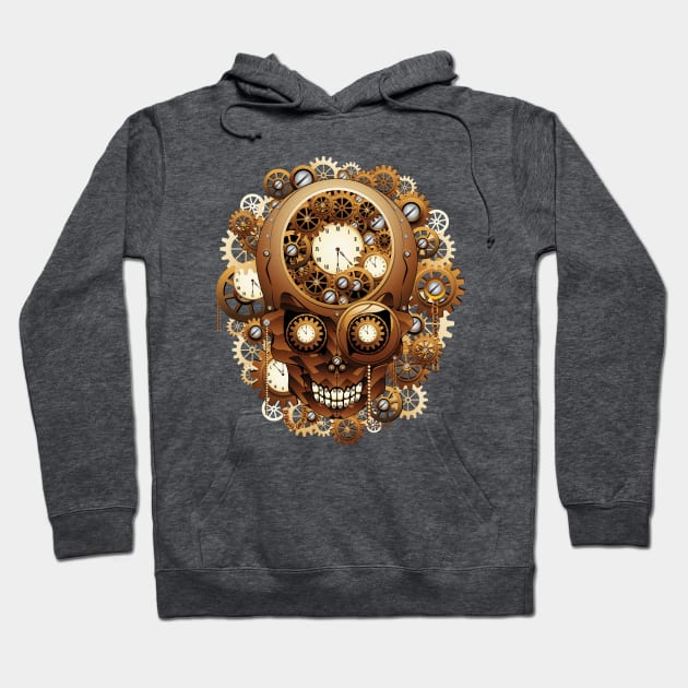 Steampunk Skull Vintage Style Hoodie by BluedarkArt